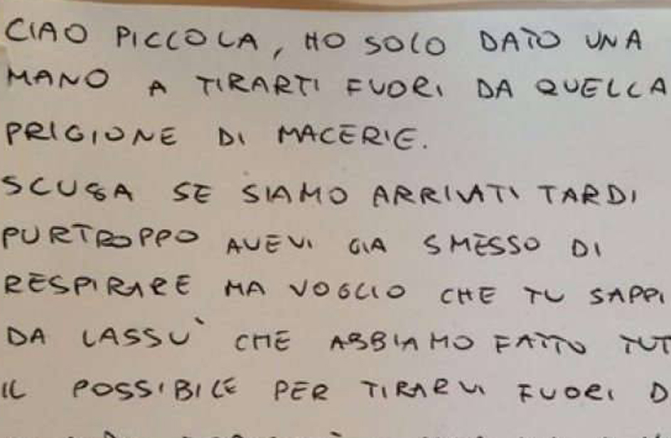 La Commovente Lettera Del Vigile Del Fuoco Andrea Per La Piccola Giulia Rds 100 Grandi Successi